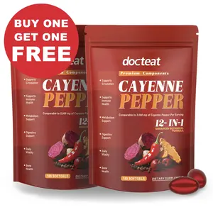 (Buy 1 Get 1 Free)12-in-1 Cayenne Pepper Softgels Supplement - Heart Health, Blood Pressure & Circulation Support with Hawthorn, Berberine, Grape Seed, Beet Root & Turmeric