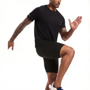 Men's Crew Neck T-Shirt, Solid Color, Unisex, Athletic Style, Breathable, Ideal for the Gym and Basketball Training, Compression T-Shirt, Quick-Dry Compression T-Shirt, Gray, Breathable