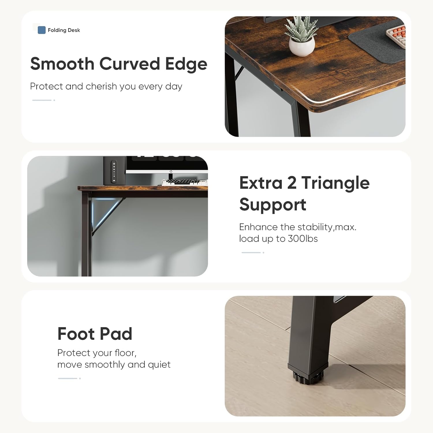 Small Space Folding Desk 31.5 Inch, Compact Foldable Computer Table, Narrow Home Office Workstation for Apartment, Dorm & Bedroom Small Space Folding Desk 31.5 Inch, Compact Foldable Computer Table, Narrow Home Office Workstation for Apartment, Dorm & Bedroom