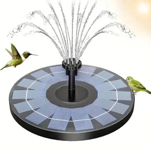 Solar Powered Water Fountain, Portable Floating Water Fountain with 6-Nozzle, Bird Bath Pump for Garden, Pond, Pool, Outdoor, and Backyard