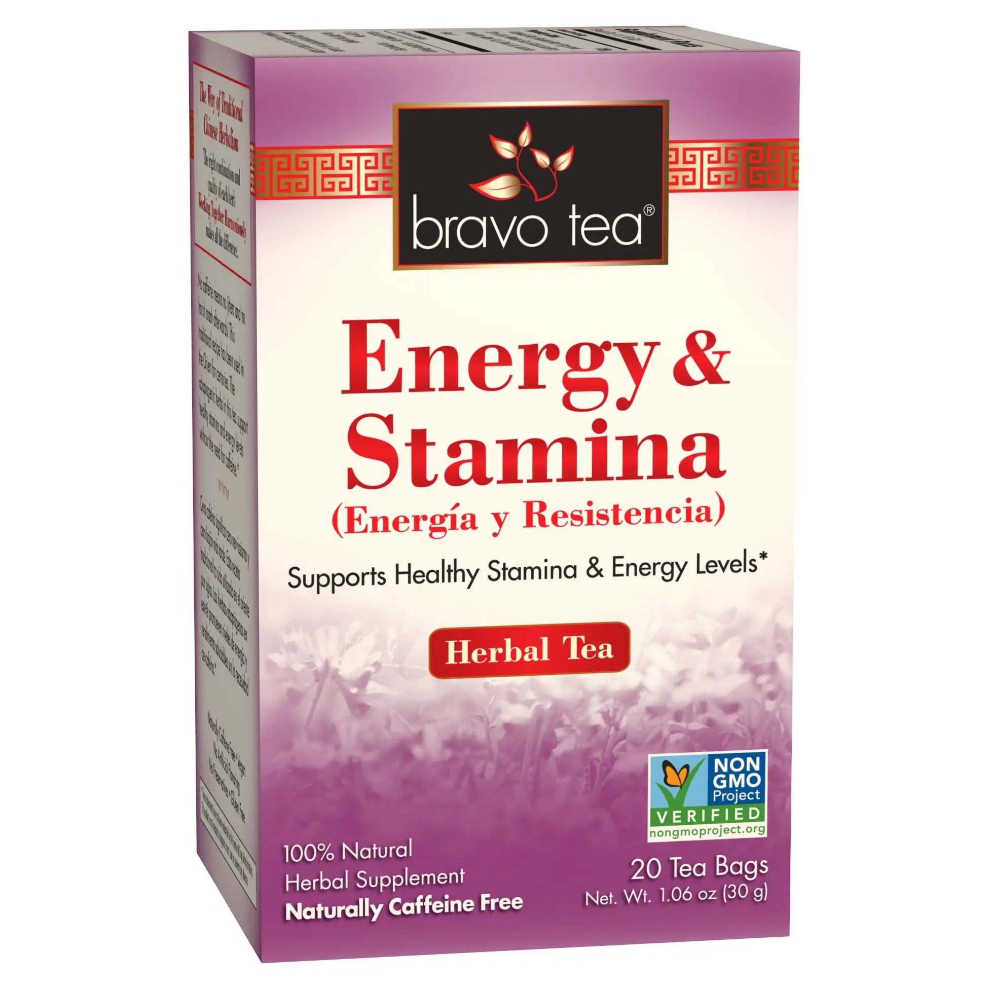 Bravo Tea Energy & Stamina herbal tea caffeine free