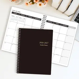 2026-2027 Monthly Teacher Planner Notebook B5 Spiral Bound, Minimalist Business Style, 24-Month Calendar, Premium Writing Paper, Portable Notebook