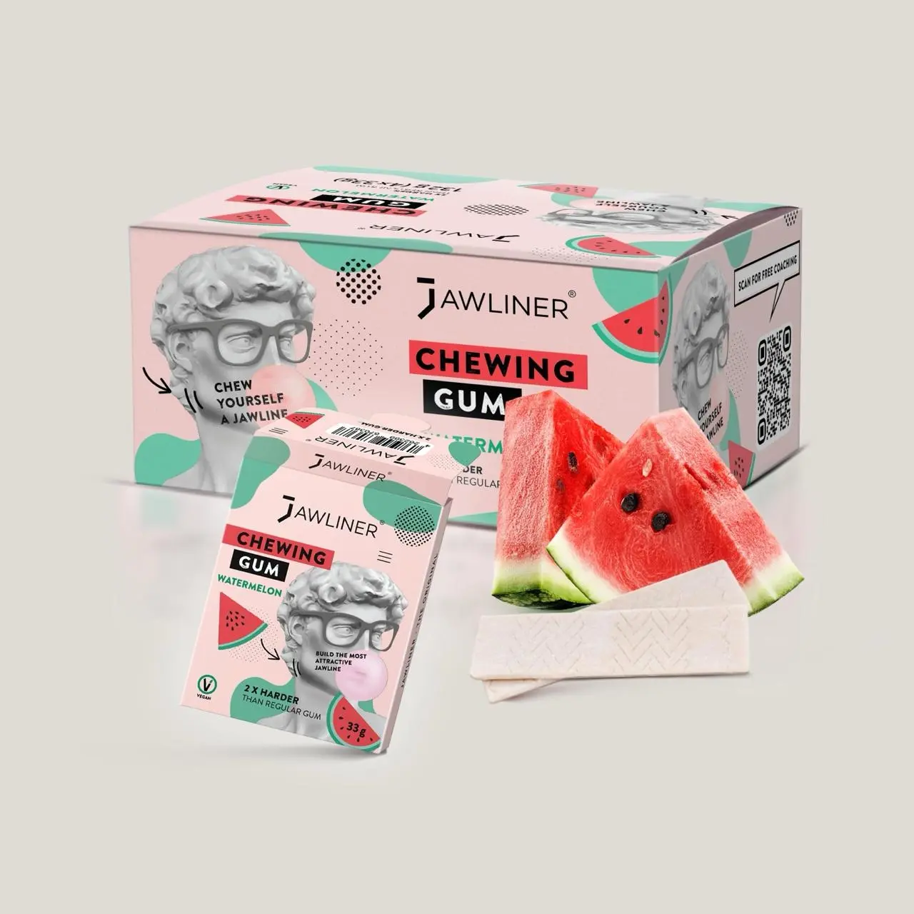 50% OFF | JAWLINER® Chewing Gum | Limited Edition | Watermelon | Medium Hard