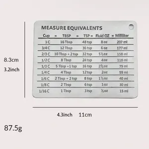 Stainless steel cooking measurements,fridge magnet. Decor Kitchen Pack Magnetic
