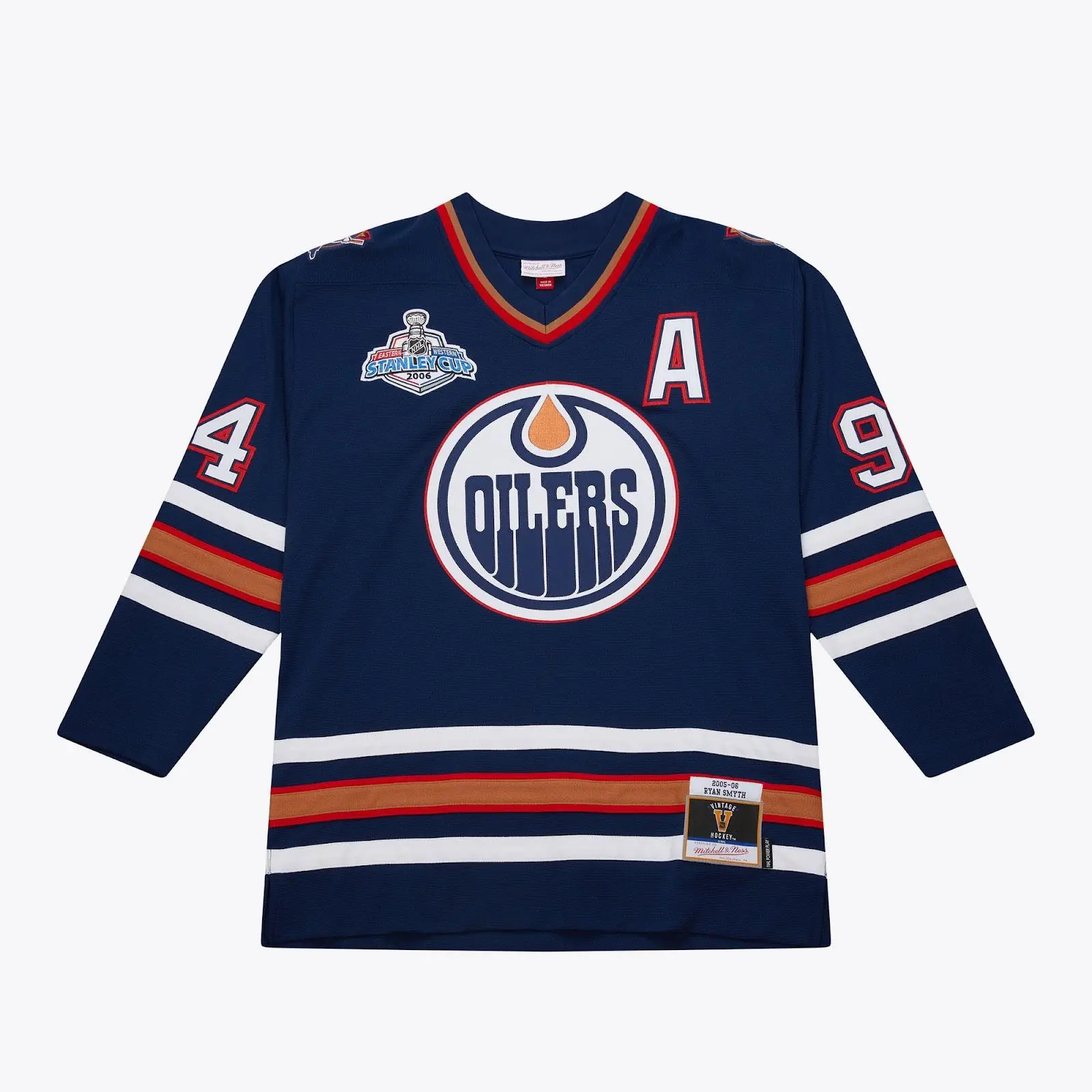 Ryan Smyth Edmonton Oilers 2005-06 Navy Blue Line Player Jersey NHL Throwback Hockey Fan Gear Mitchell & Ness