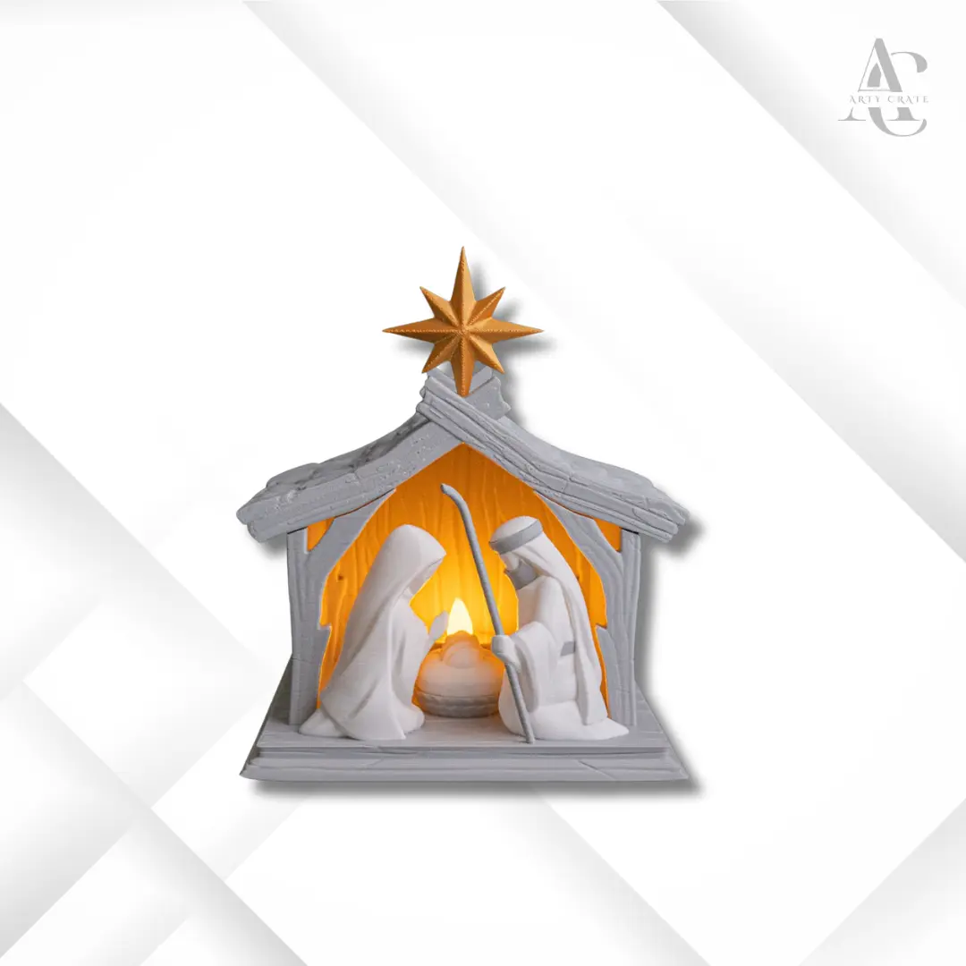 Light-Up Nativity Scene 3D Christmas Tabletop Decor Holy Family Display
