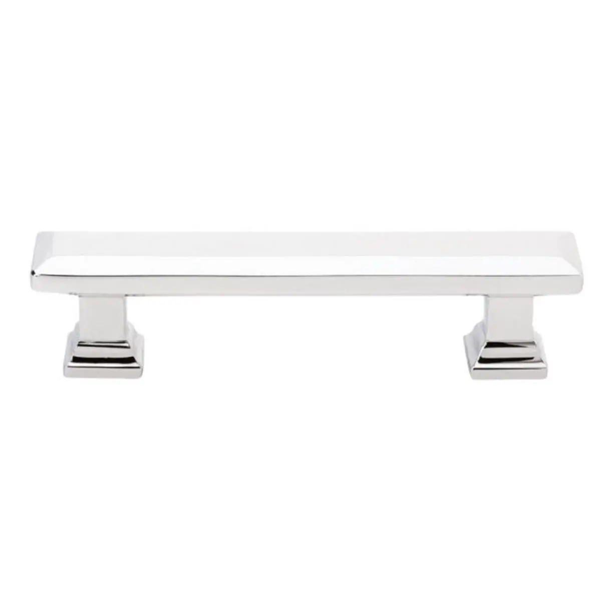 212 MAIN Emtek 4 in. Solid Brass Geometric Rectangular Design Cabinet Pull, Bright Chrome Finish, Modern Door Hardware