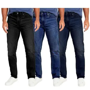 Men’s 3-Pack Flex Stretch Slim Straight Jeans – Streetwear Style, Perfect for Father’s Day Gifts