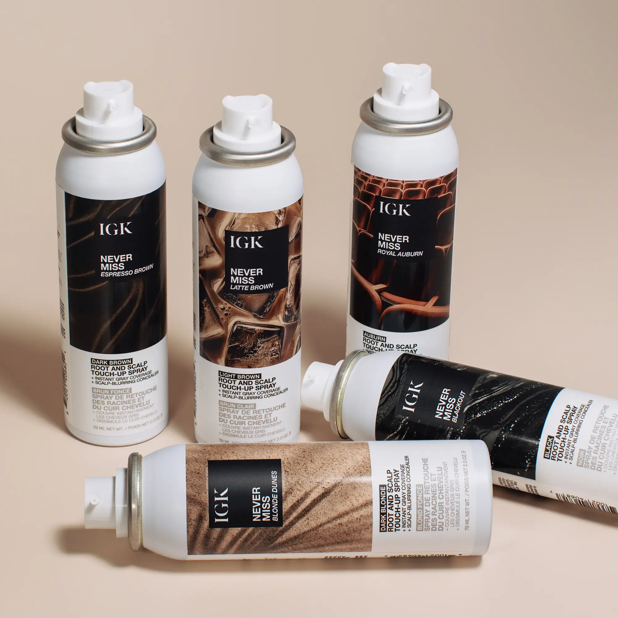 IGK Hair Dark Blonde Never Miss Root and Scalp Touch-Up Spray with Waterproof Barrier Technology for Fuller Haircare