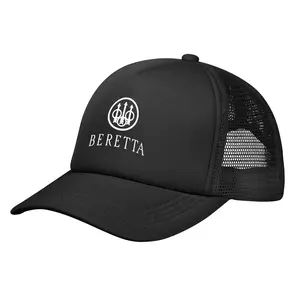 Beretta Print Stylish Snapback Cap - Breathable Lightweight Black Mesh Headwear for All-Day Casual Comfort, Men's Accessories, Adults' Accessories, Lettering Hats, Cap Hats
