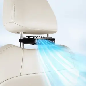 JOYTUTUS fathersdaygift-2026 Car Seat Fan Sunvisor Clip Fan, USB Rechargeable Fan with LED Display, 360° Rotation, 100 Speeds Adjustment, Detachable Clip, Magic Tape, 20Hr 3000mAh Battery Summer Fan for Car Baby Stroller Backseat