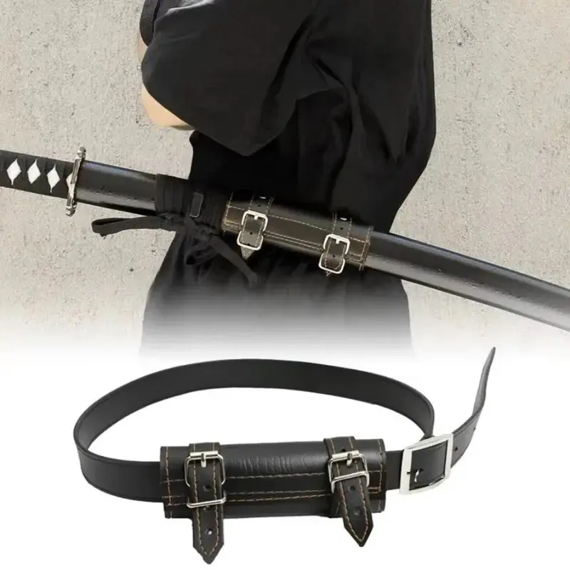 Real Size Katana Belt Holster Demon Anime Cosplay Prop Samurai Sword Sleeve Waist Japanese Katana Sabre Scabbard Holder Gift