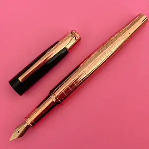 1 pc steel pen, 0.5 mm fine tip, artistic calligraphy, preferred for creative work, stainless steel pen holder, elegant and premium, engraved grooves on the barrel, electroplating finish, gold-plated tip, fits 2.6 mm diameter, heavy metal feel, holiday gi