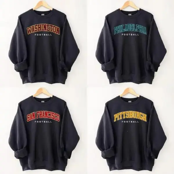 Vintage All Team Sweatshirt, Classic Design for All Fans, Gift for Football Fans Men Women Dad Husband Boyfriend