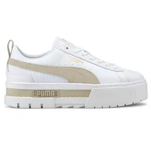 PUMA Womens Mayze Lace Up Platform Sneakers Shoes Casual - White