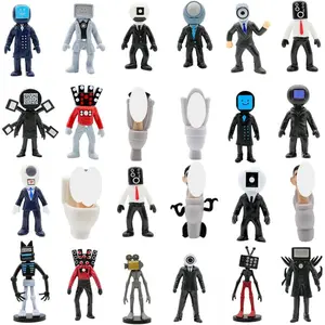 24pcs skibidi toiletaction figures set cameraman speakerman action figrue horror cartoon movies character figure for birthday party cake topper and parties decorations