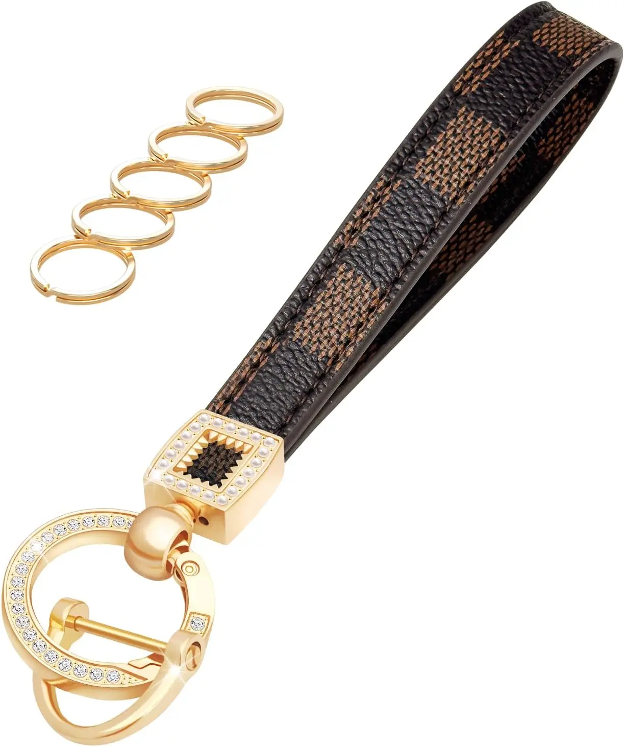 Leather Wristlet Keychain for Home Car Keys