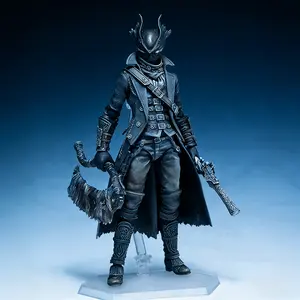 Bloodborne Hunter Figma 367 Action Figure - Fully Articulated Anime Game Statue, Detailed PVC Model with Accessories, Collectible Gift for Bloodborne Fans