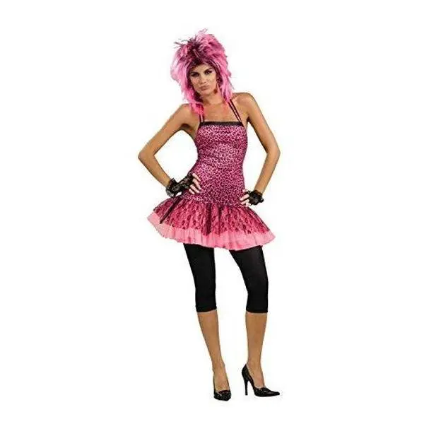 Pink/Black Neon Funk Leopard Print Dress - 80's - Costume - Women Standard