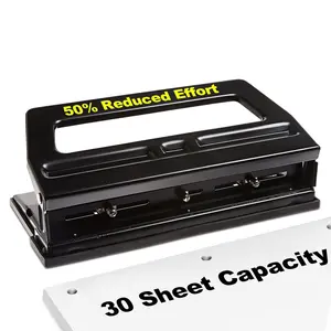 Heavy Duty 3 Hole Punch Heavy Duty Adjustable 3 Hole Punch 30 Sheet Capacity Hole Puncher Black Metal Hole Puncher 3 Ring