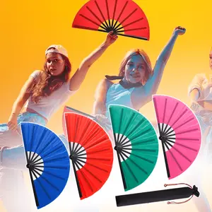 Pack Of 4 Chinese Fans Folding Fan, Fans Handheld, Large Clap Fans Chinese Fans Folding Fan for Men And Women, Festival, Tai Ji, Kungfu, Clacking Fans for Line Dancing with Pop