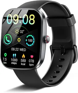 Smart Watch(Answer/Make Call), 1.91" TFT HD Smartwatch for Men Women with 30 Days Standby, 24/7 Sleep Monitor & Heart Rate/Pedometer/IP68 Waterproof/110+ Sport Modes, Fitness Activity for Android iOS