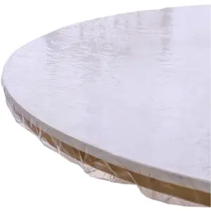 Clear Round Vinyl Fitted Tablecloth  Oilcloth Heavy Duty Elasticized Table Cover Elastic Edge Design Plastic Tablecloth Protector for Round Table