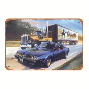 Smokey And The Bandit Retro Metal Tinplate Sign - 8x12 in High-Def Bright Color Artistic Print, Wall Art Decoration for Man Cave Room Decor, Home Accessories, Boyfriend Valentine's Gift