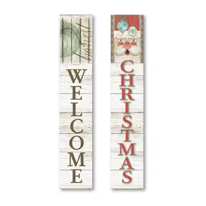Harvest & Ho Ho Ho 7x40 Double-Sided Porch Sign