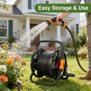 2026 New Outdoor Hose Storage Cart, Handheld Design, Easy Mobility, Thick Stand, Garden Irrigation, Car Washing, Efficient Tube Organization, Water Hose Reel