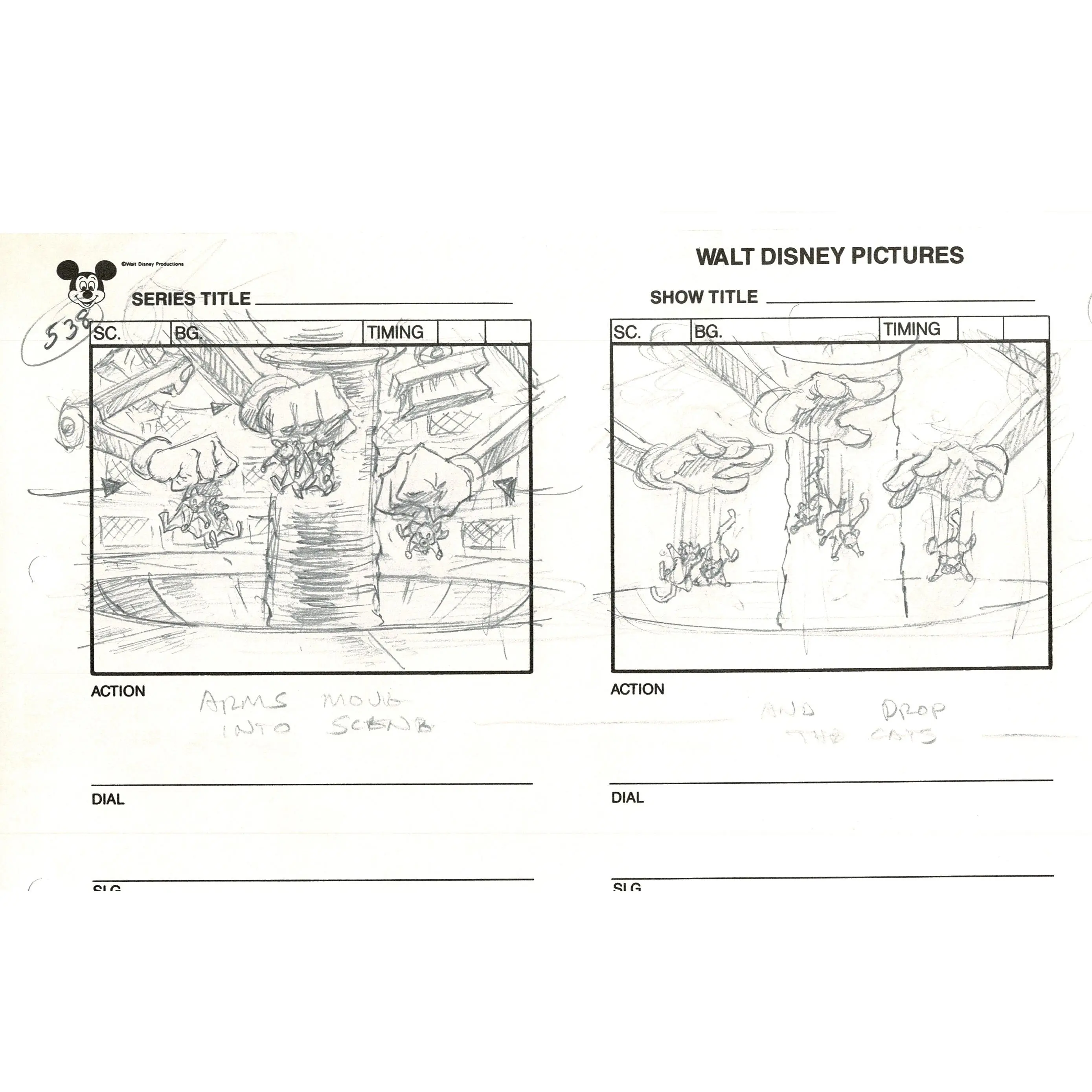 Chip n Dale Rescue Rangers Original Production Animation Storyboard Walt Disney FIRST EPISODE 1988 A150