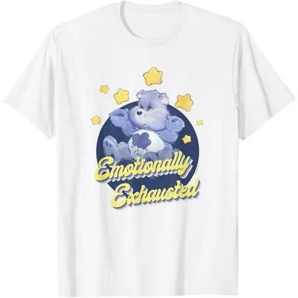 Care Bears Emotionally Exhausted Grumpy Bear Vintage Logo T-Shirt
