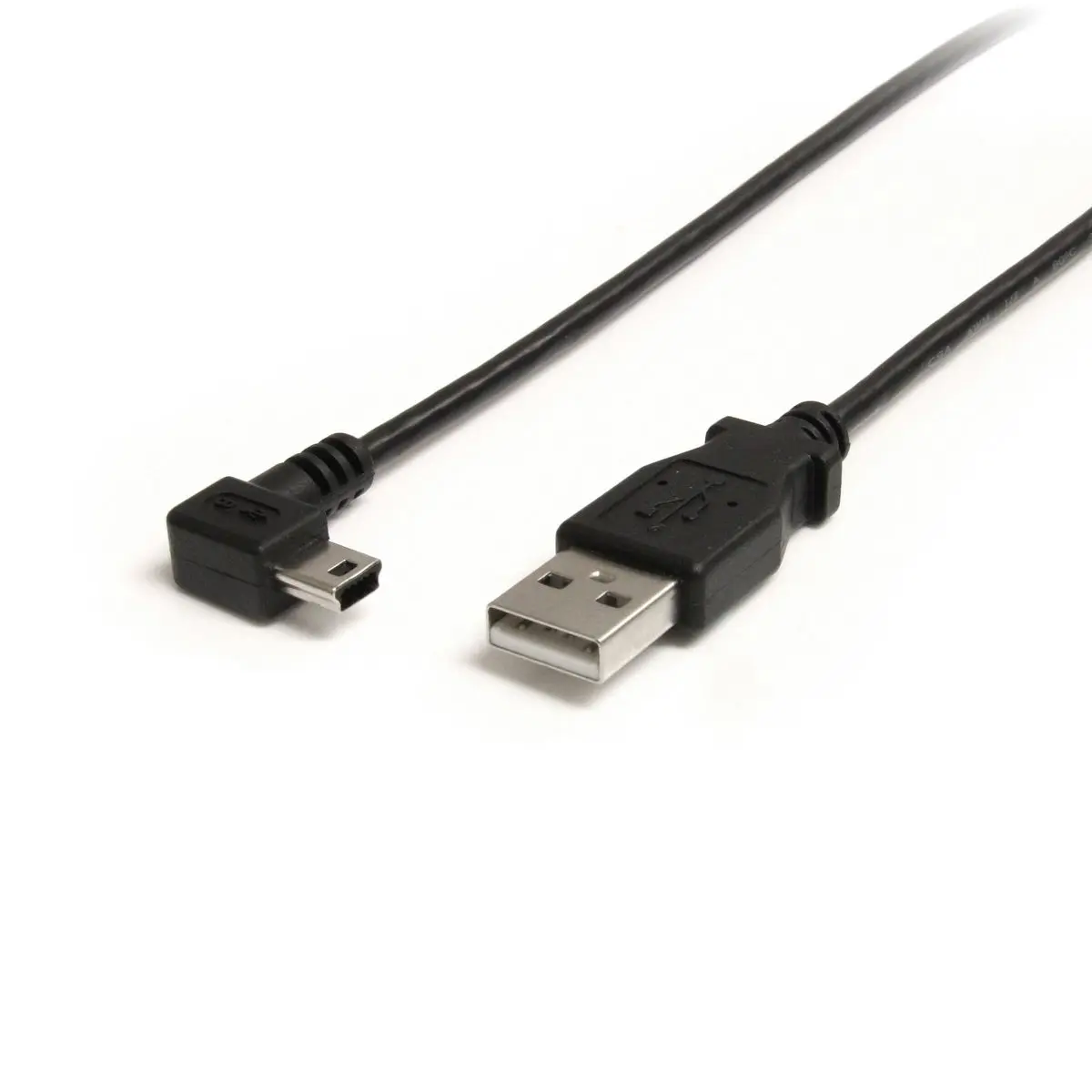 StarTech 6' Durable Mini USB-A to Right Angle Mini B Connector Cable, 28 AWG for Mobile Digital Devices, Device