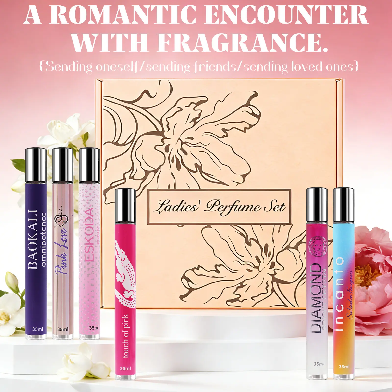Mini Perfume Discovery Set for Women, 6 Pack Multi-pack Gift Box with Floral & Wild Berries Scents, Portable Travel Fragrance Collection, Vanillaperfume