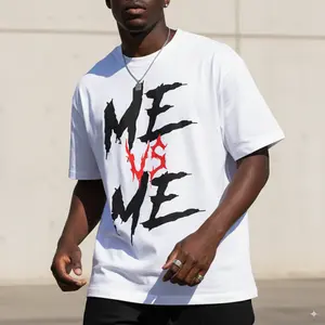 Casual Short Sleeve T-shirt for Summer, ME Print Tee Shirt, Tees for Men