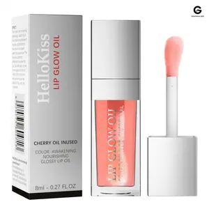 HelloKiss Charming Naked Cherry Lip Glaze - 8ml Lightweight Nourishing Lip Oil with Cherry Seed Oil for Hydrated & Plump Lips Glossy Makeup Moisturizer Tinted Moisturizing Hydrating Lipgloss Lipstick Moisture Cosmetic Smooth