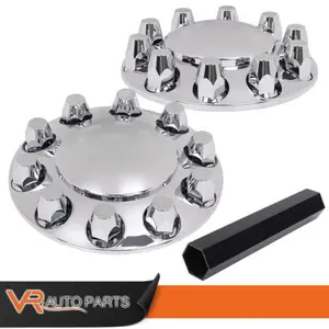 2X Front Silver 33mm Nut Covers Wheel Covers Hub Axle Semi Truck Plastic ABS New Car Accessories Vehicle