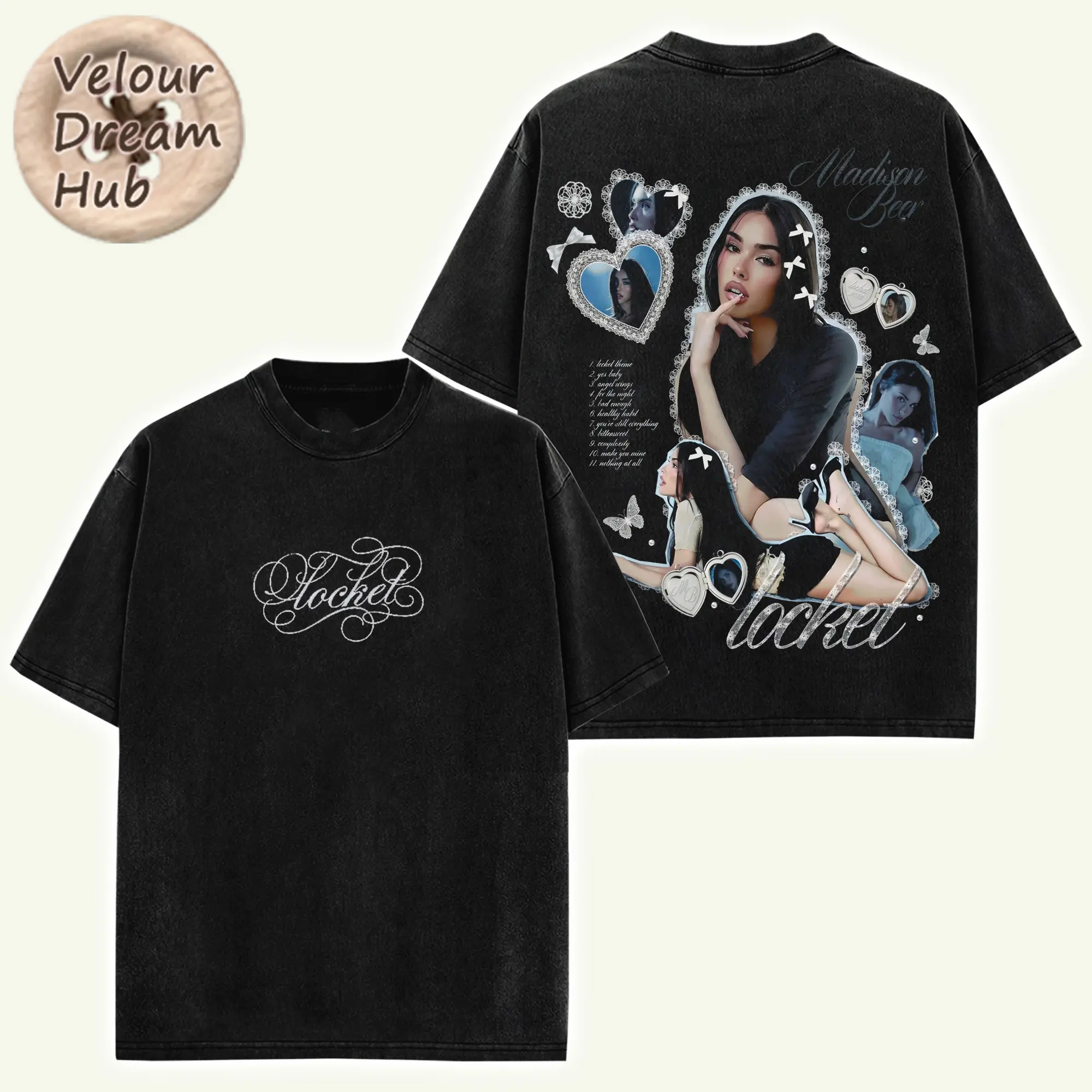 Madison Beer V5 - The Locket Tour 2026 Album Shirt  Vintage R&B Graphic Tee Locket Album Merch Streetwear Unisex Cotton Shirt Music Fan Gift for Madison Lovers