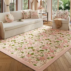 Floral Print Floor Mat, Non-slip Soft Floor Carpet, Rectangle Home Decorative Mat for Living Room Bedroom Hotel Dining Room, Home Decor, Home Decor Rugs, Floral Area Rug, Floral Washable Rug