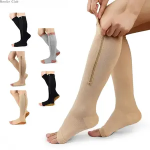 Zipper Compression Socks Open Toe, Medical Support Stockings for Varicose Veins & Edema Relief, Stretchy Easy On Zip Socks for Women & Men Sports Sunglasses with UV Protection windproof cycling wrap around modern trendy lightweight durable