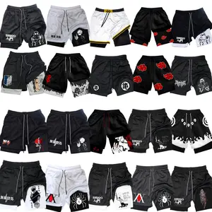 Anime-Style Sports Shorts for Men Two-Piece Double-Layer High-Quality Polyester Quick-Dry & Breathable 20 Versatile Styles Multi-Function