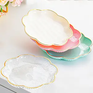 4 PCS 5.9 Inch Small Serving Plates Set of 4, Mini Trays for Snacks Veggie Candy Fruit Desserts Nuts Appetizer Cake Pie Side Dishes for Party