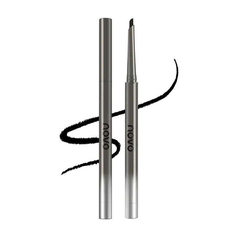novo Blade Tip Gel Eyeliner Pencil - Hard Ultra-Fine Pencil-Style Tip, Waterproof, Sweat-Resistant, Smudge-Resistant Eye Makeup for Beginners, Multi-Use as Under-Eye Liner & Lipliner Cosmetic