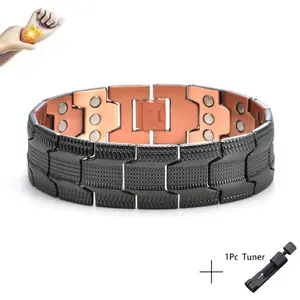 Magnetic Bracelet for Men Triple Ultra Strength Magnets with Adjustable Sizing Tool 3X Enhanced Comfort Ideal for Everyday Wear