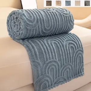 Super Large 3D Jacquard Blanket, Soft Warm Plush Throw, King Queen Blanket, Fluffy Blanket, Ideal Gift for Sofa Bed, Modern Style