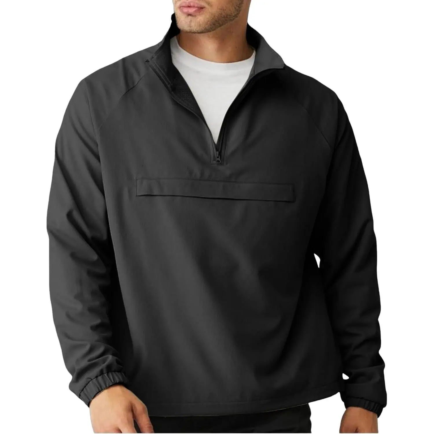 Opomelo Men's Sporty Chic Classic Cut Multi-Size Lightweight Quarter-Zip Pullover Windbreaker with Pocket, Ideal for Hiking, Golf