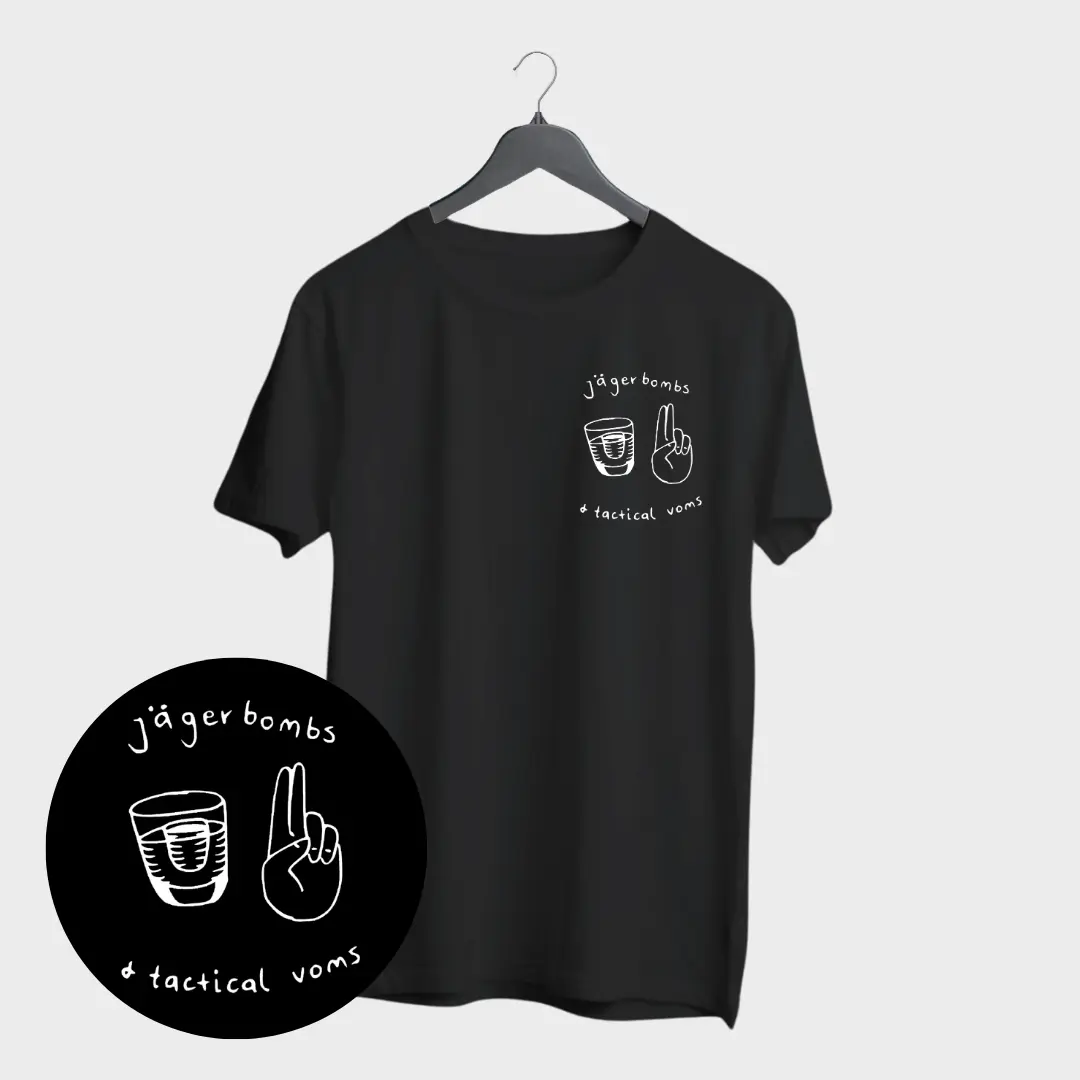 Jagerbombs T-shirt Casual Top Crewneck Summer Streetwear Party funny  graphic  tees