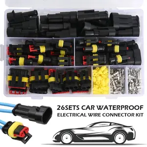 Car Waterproof Connector Kit, 352pcs/set Car Motorcycle Electrical Wire Connector Kit, 1/2/3/4 Pin Terminals Harness Plug Connector, Waterproof Protective Connectors