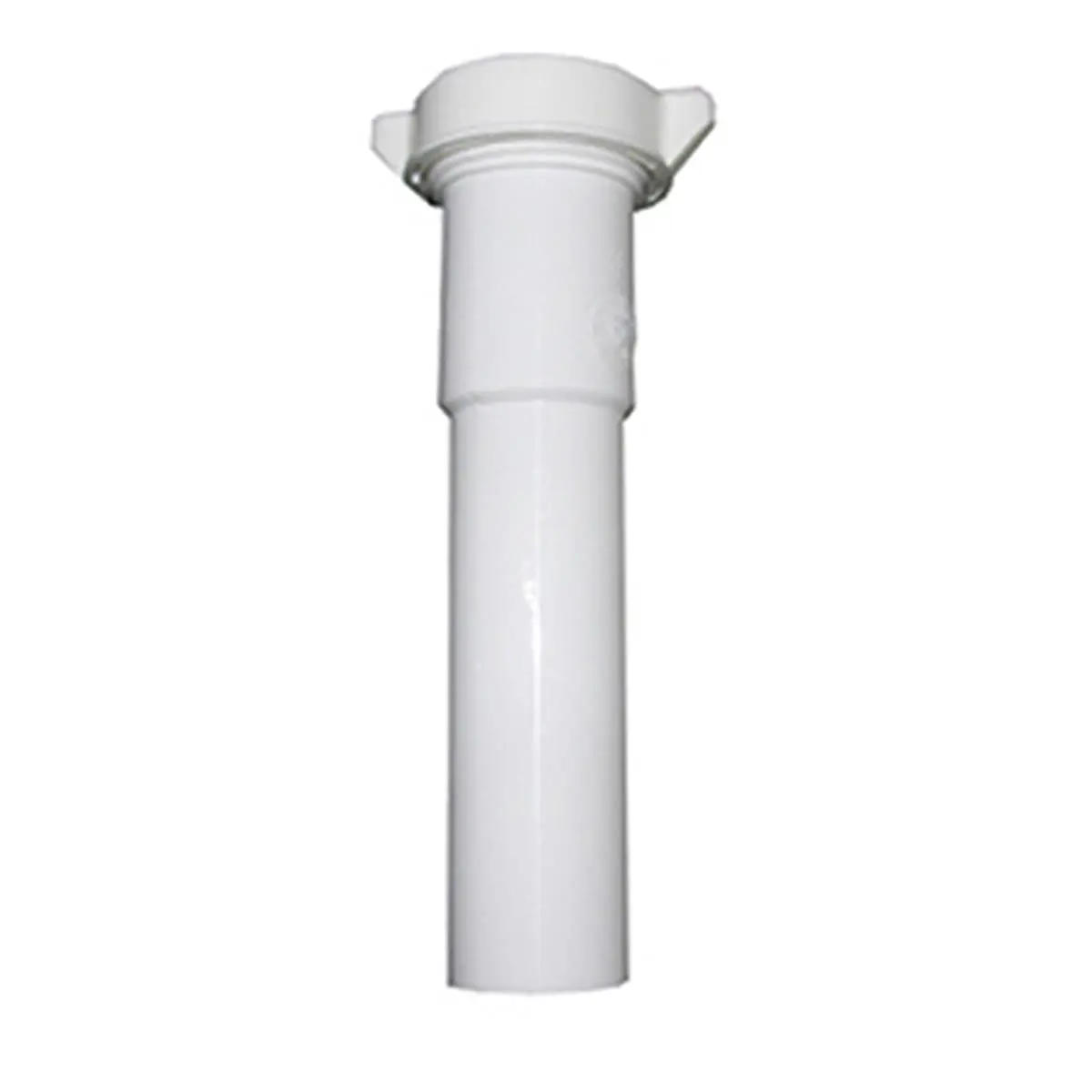 Larsen Supply White PVC Kitchen & Lavatory Drain Extension Tube, 6 in. Slip Joint, 1-1/4 in.-1-1/2 in. Dual-Size Connection, Plumbing Accessory with Included Nuts (Boating Water Sports Use)