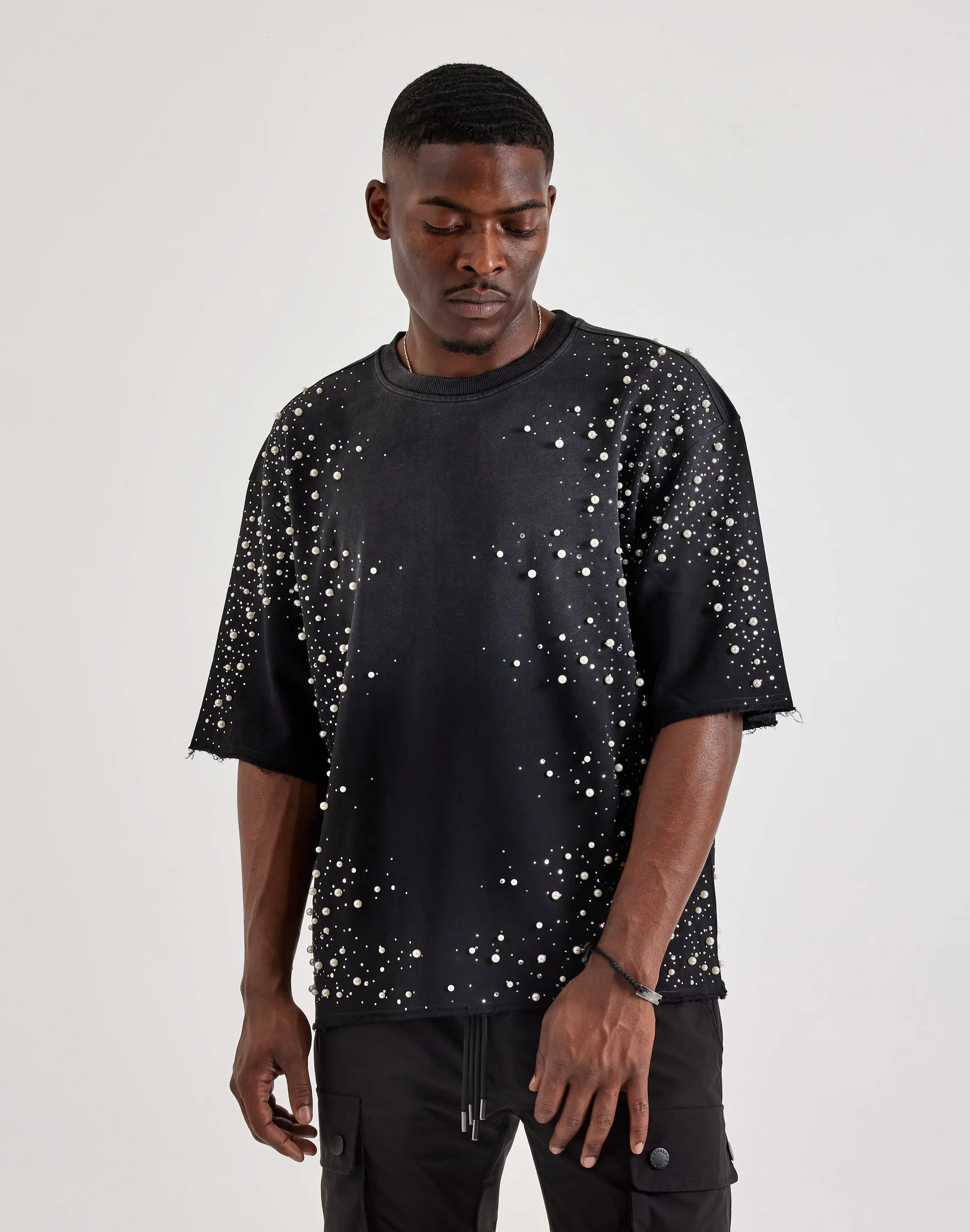 Mens Majestik Spyder Rhinestone Tee Mens Majestik Spyder Rhinestone Tee